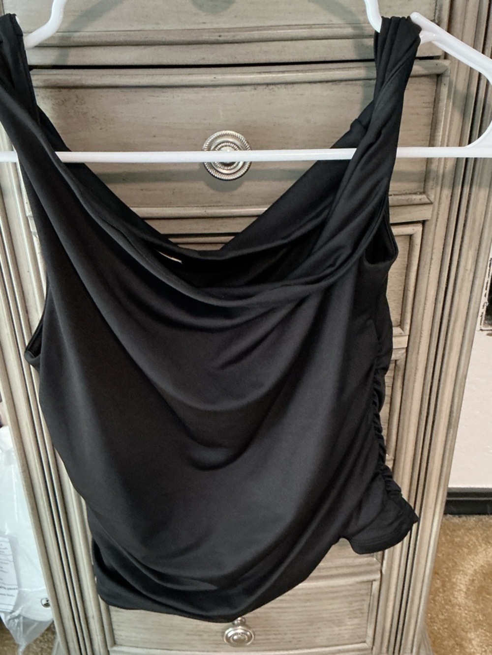 envy Black Draped Cowl Neck Camisole
